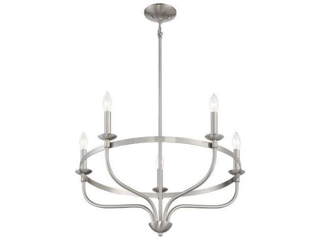 Savoy House Meridian 5-Light Brushed Nickel Candelabra Chandelier