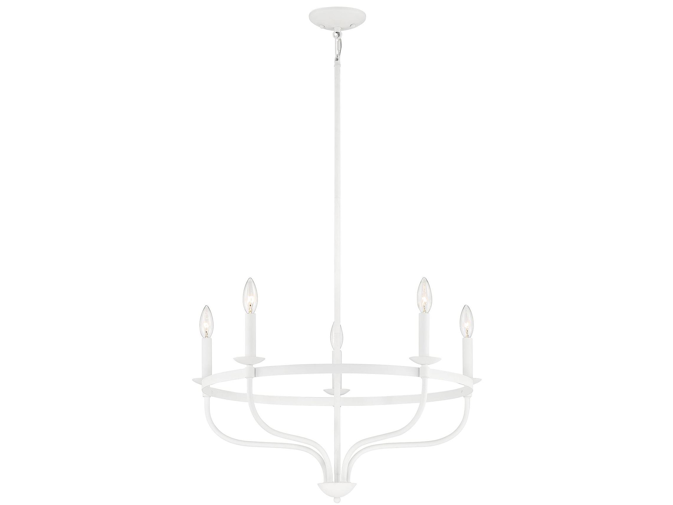 Savoy House Meridian 5-Light Bisque White Candelabra Chandelier