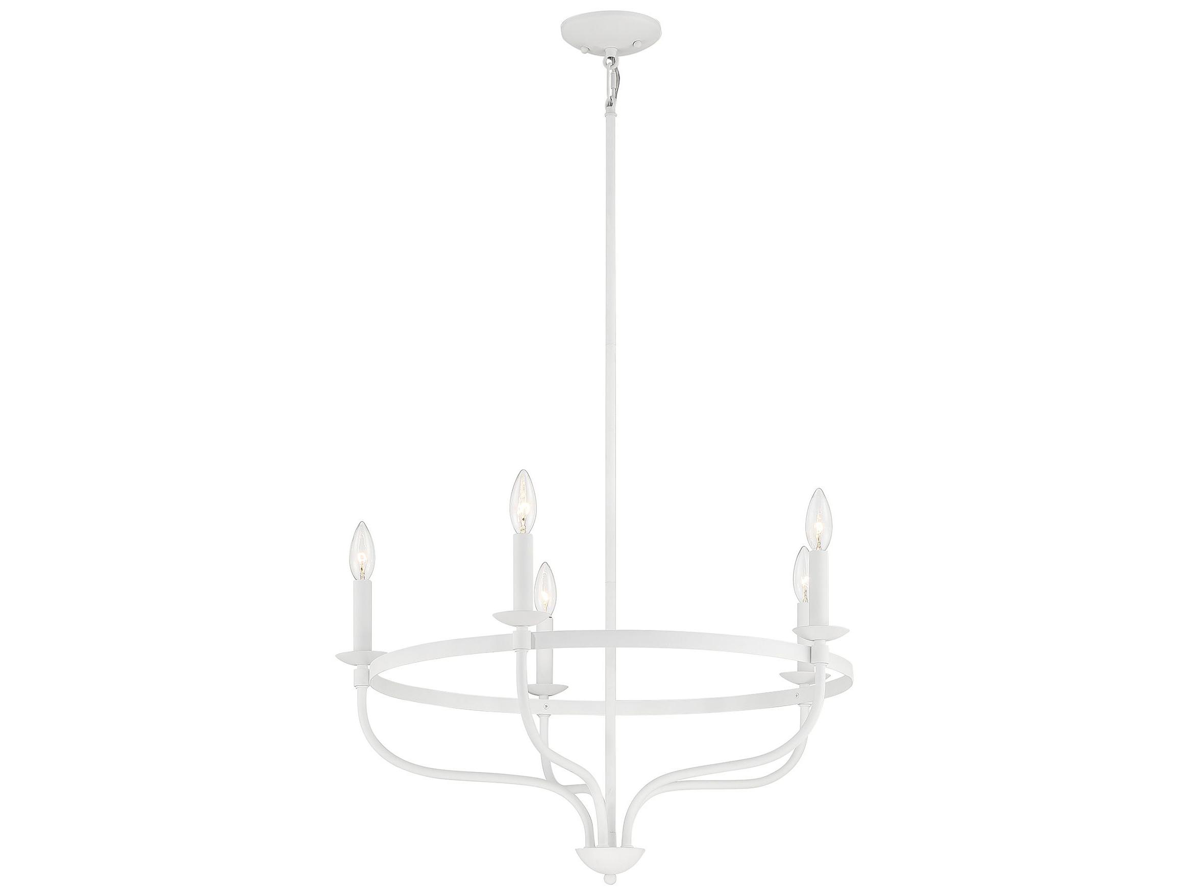 Savoy House Meridian 5-Light Bisque White Candelabra Chandelier
