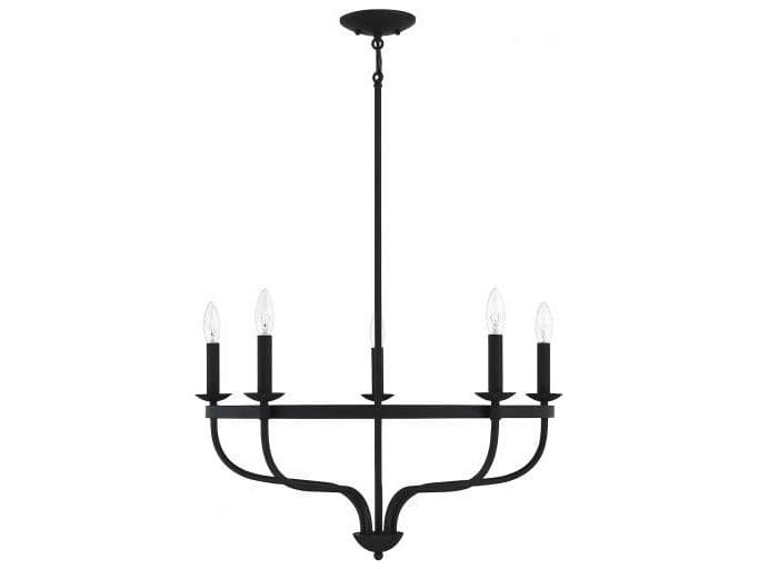 Savoy House Meridian 5-Light Matte Black Candelabra Chandelier