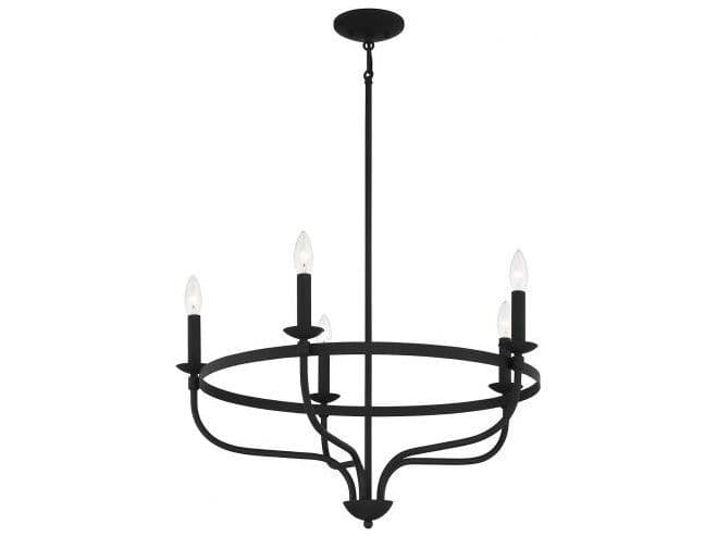Savoy House Meridian 5-Light Matte Black Candelabra Chandelier