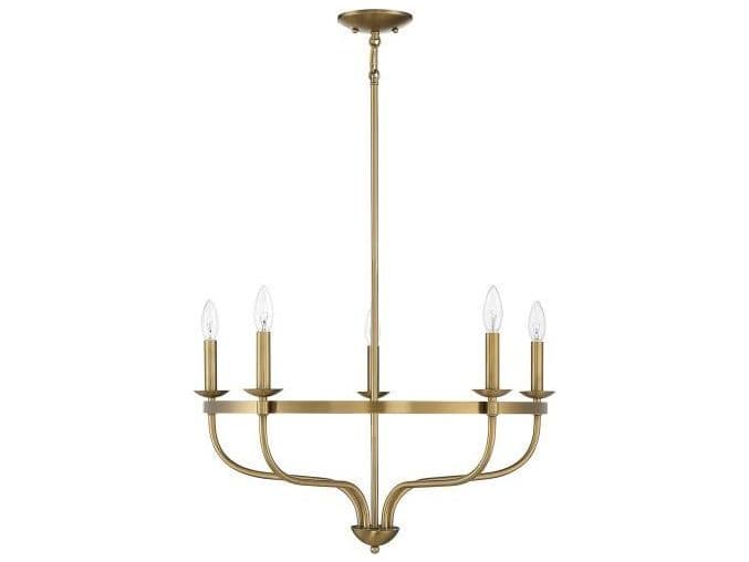 Savoy House Meridian 5-Light Natural Brass Candelabra Chandelier