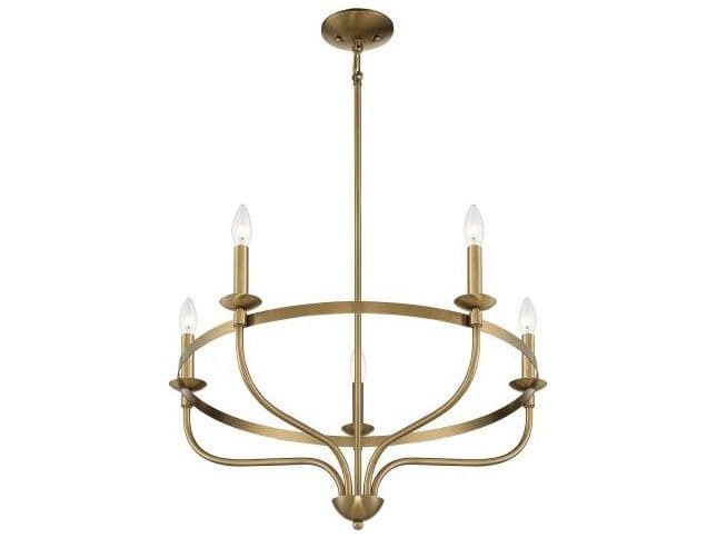 Savoy House Meridian 5-Light Natural Brass Candelabra Chandelier