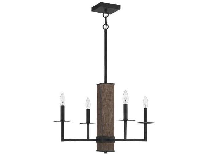 Savoy House Meridian 4-Light Remington Black Candelabra Chandelier