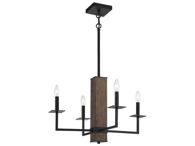 Savoy House Meridian 4-Light Remington Black Candelabra Chandelier