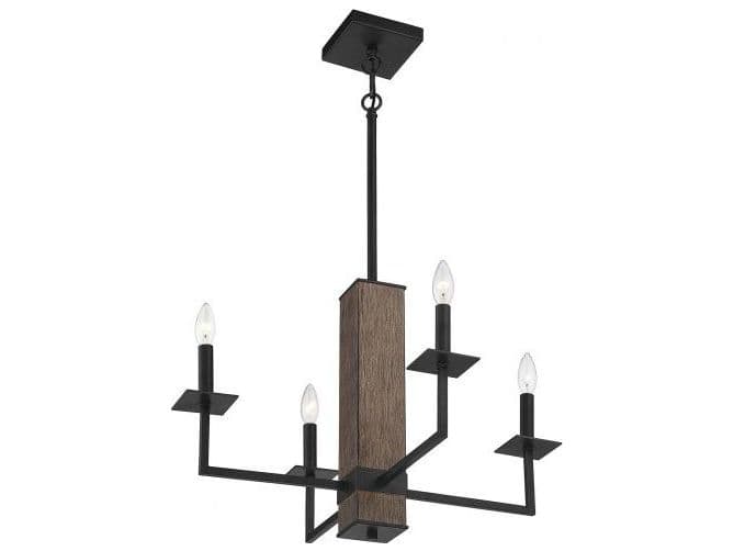 Savoy House Meridian 4-Light Remington Black Candelabra Chandelier