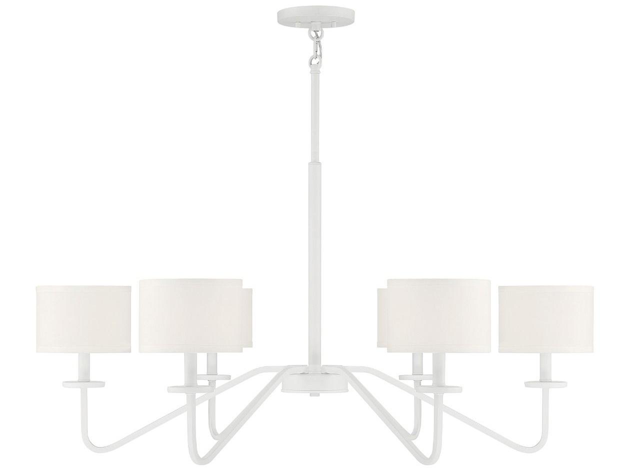 Savoy House Meridian 6-Light Bisque White Candelabra Drum Chandelier