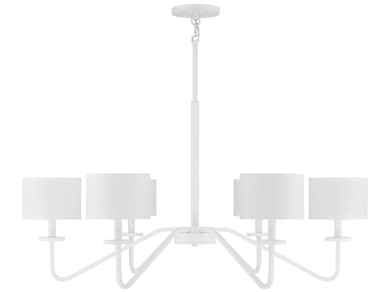 Savoy House Meridian 6-Light Bisque White Candelabra Drum Chandelier