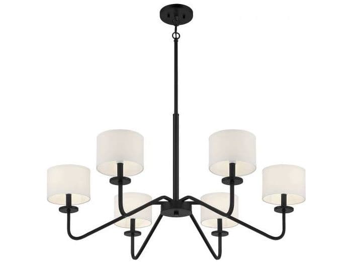 Savoy House Meridian 6-Light Matte Black Empire Chandelier