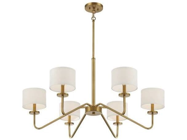 Savoy House Meridian 6-Light Natural Brass Empire Chandelier