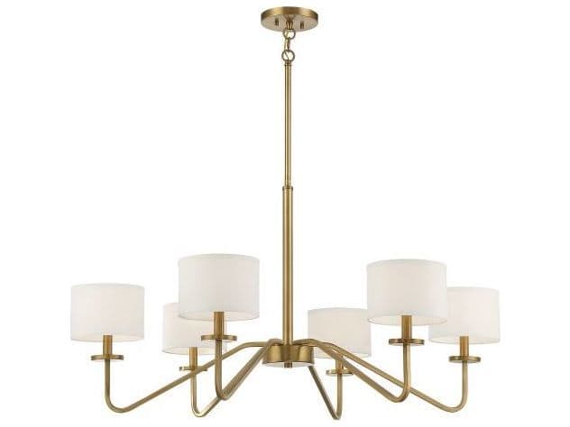 Savoy House Meridian 6-Light Natural Brass Empire Chandelier