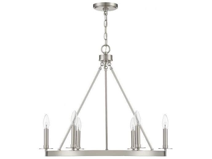 Savoy House Meridian 6-Light Brushed Nickel Candelabra Chandelier