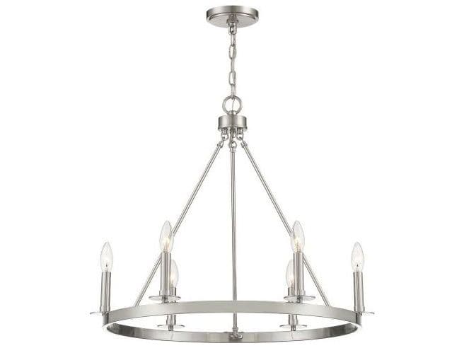 Savoy House Meridian 6-Light Brushed Nickel Candelabra Chandelier