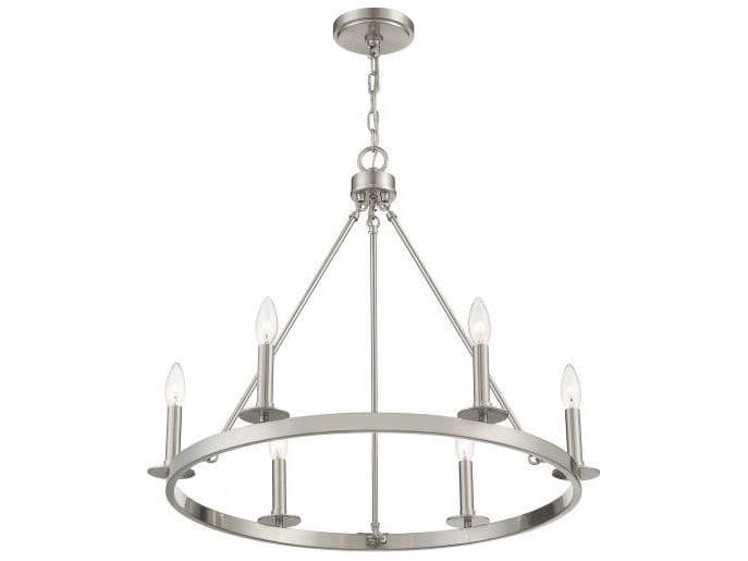 Savoy House Meridian 6-Light Brushed Nickel Candelabra Chandelier