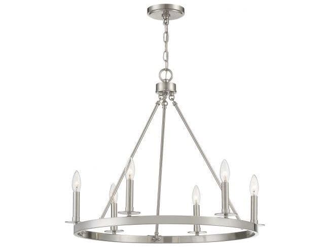 Savoy House Meridian 6-Light Brushed Nickel Candelabra Chandelier