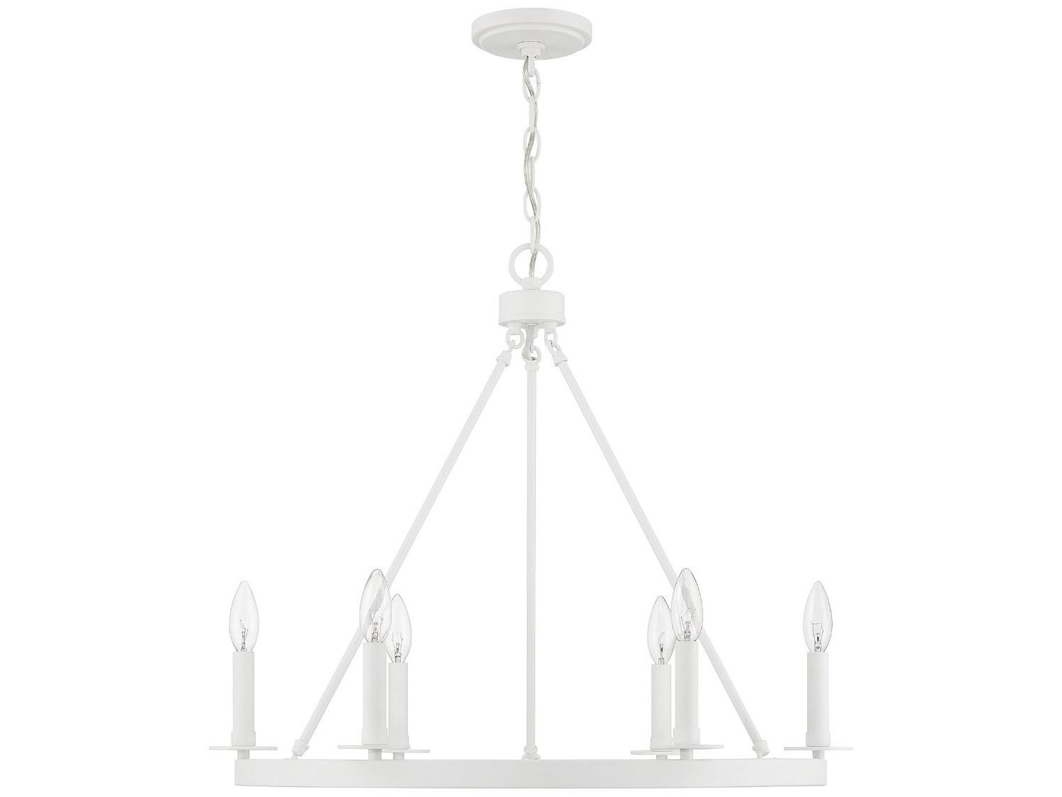Savoy House Meridian 6-Light Bisque White Candelabra Chandelier