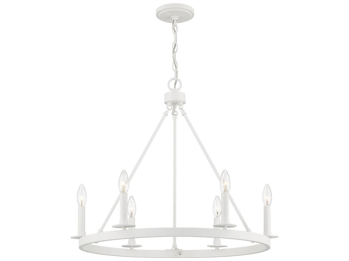 Savoy House Meridian 6-Light Bisque White Candelabra Chandelier