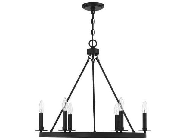 Savoy House Meridian 6-Light Matte Black Candelabra Chandelier