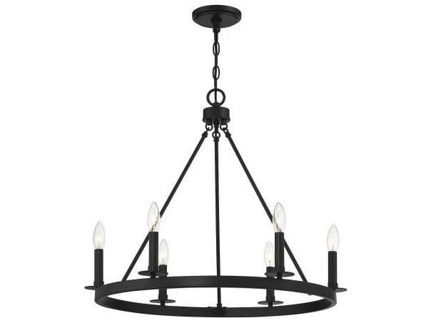 Savoy House Meridian 6-Light Matte Black Candelabra Chandelier