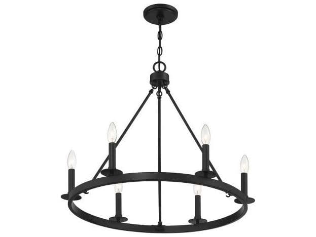 Savoy House Meridian 6-Light Matte Black Candelabra Chandelier