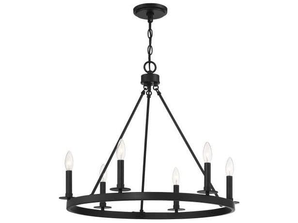 Savoy House Meridian 6-Light Matte Black Candelabra Chandelier