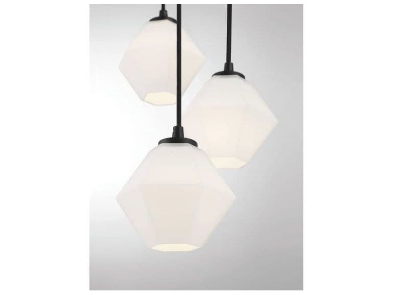 Savoy House Meridian 5-Light Matte Black Glass Globe Pendant