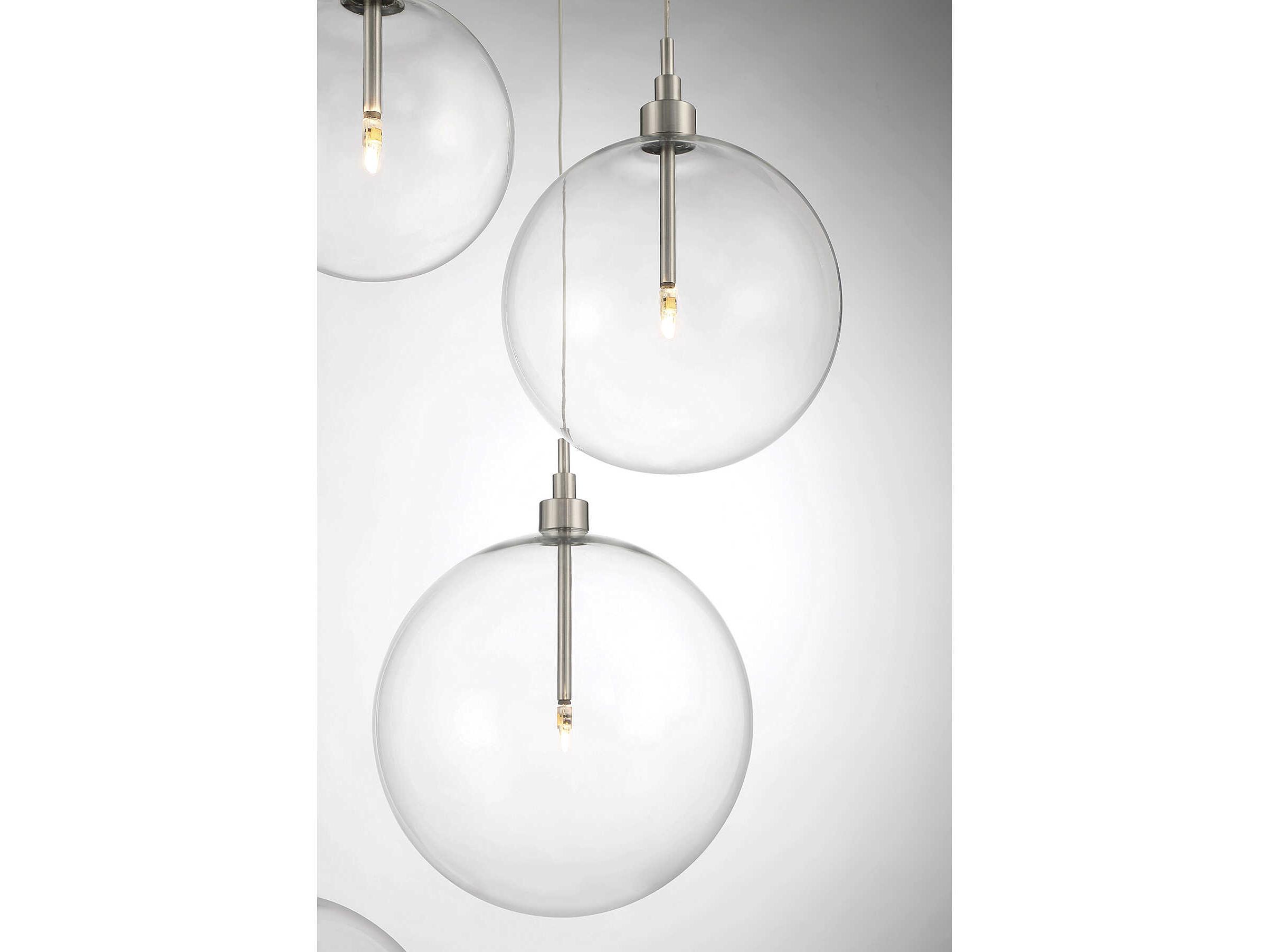 Savoy House Meridian 5-Light Brushed Nickel Glass LED Globe Pendant