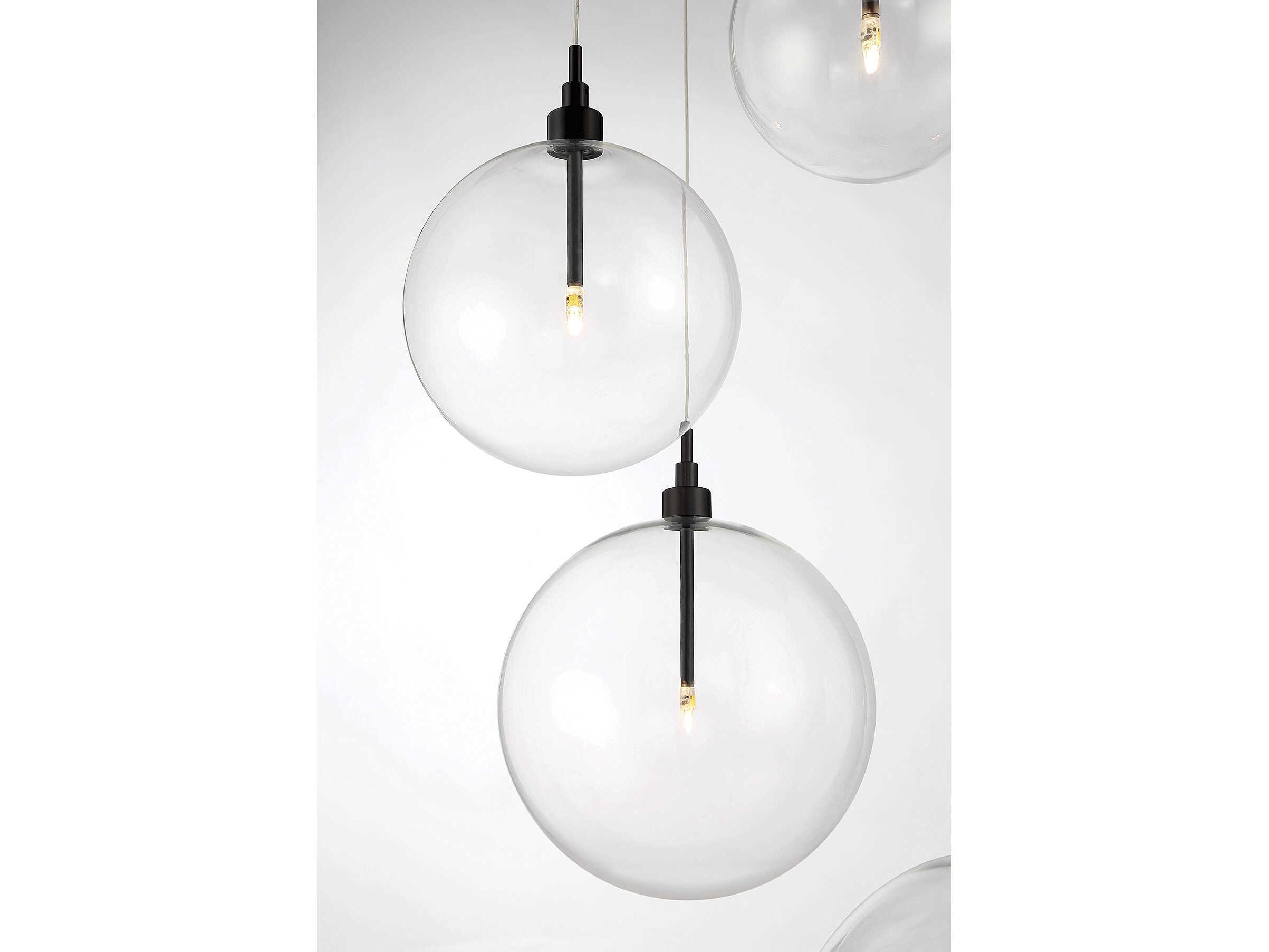 Savoy House Meridian 5-Light Oil Rubbed Bronze Glass LED Globe Pendant