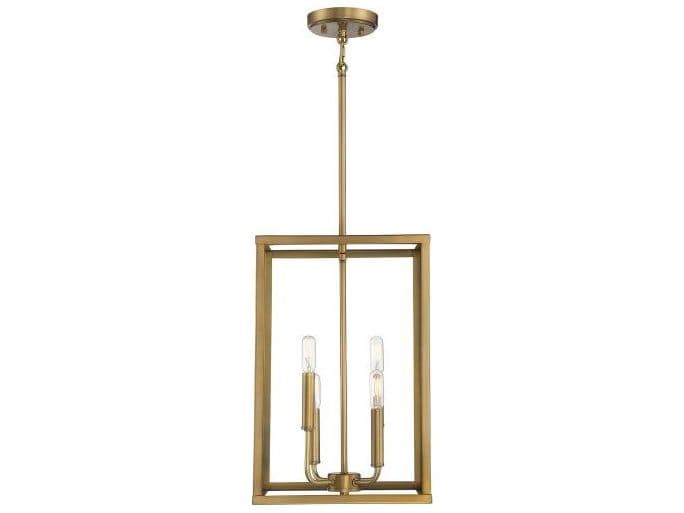 Savoy House Meridian 4-Light Natural Brass Mini Pendant