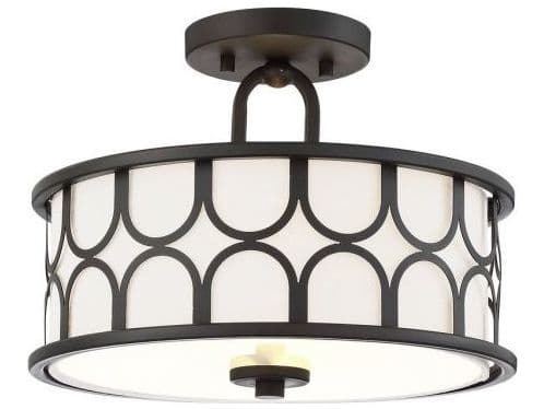 Savoy House Meridian 2-Light Oil Rubbed Bronze Drum Semi Flush Mount