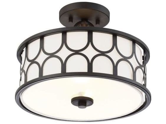 Savoy House Meridian 2-Light Oil Rubbed Bronze Drum Semi Flush Mount