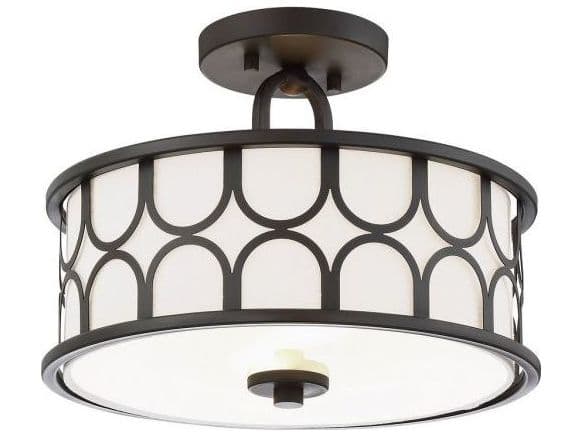 Savoy House Meridian 2-Light Oil Rubbed Bronze Drum Semi Flush Mount