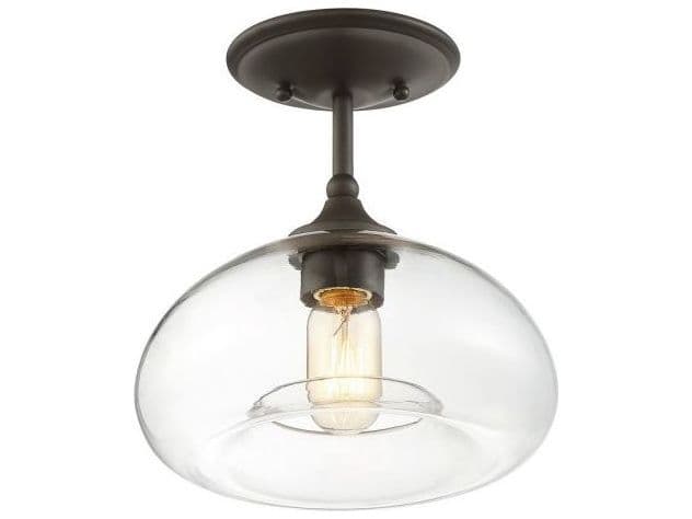 Savoy House Meridian 1-Light Oil Rubbed Bronze Glass Dome Semi Flush Mount