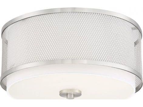 Savoy House Meridian 3-Light Brushed Nickel Drum Flush Mount