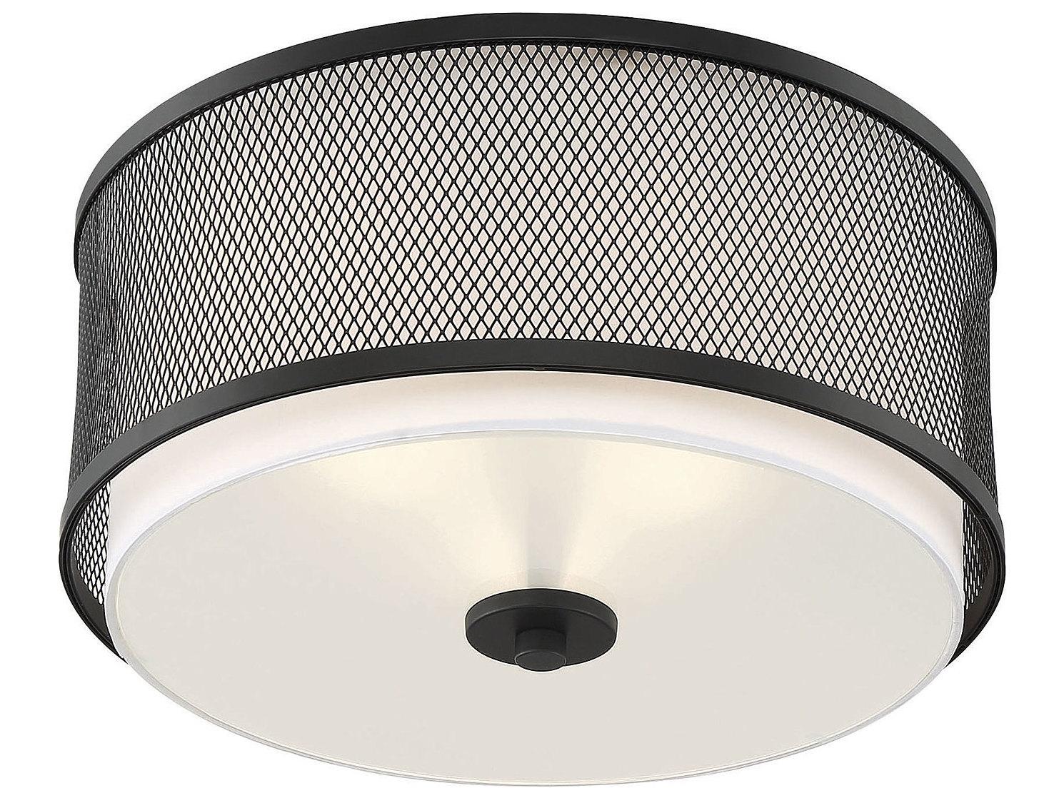 Savoy House Meridian 3-Light Matte Black Drum Flush Mount