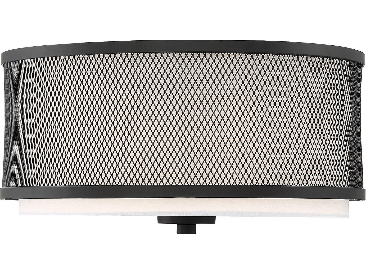 Savoy House Meridian 3-Light Matte Black Drum Flush Mount