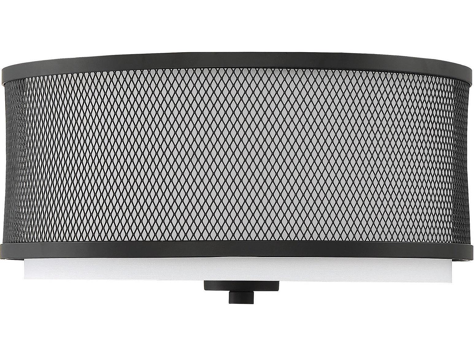 Savoy House Meridian 3-Light Matte Black Drum Flush Mount