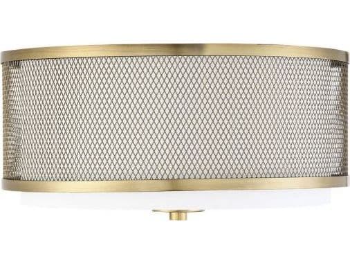 Savoy House Meridian 3-Light Natural Brass Drum Flush Mount