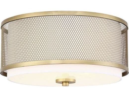 Savoy House Meridian 3-Light Natural Brass Drum Flush Mount