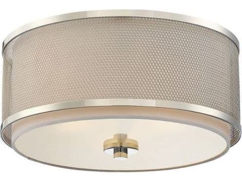 Savoy House Meridian 3-Light Polished Nickel Drum Flush Mount