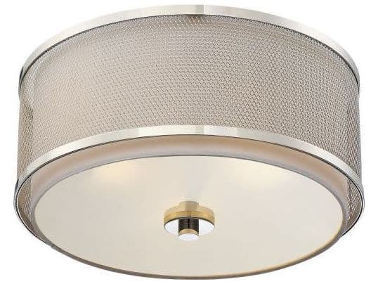 Savoy House Meridian 3-Light Polished Nickel Drum Flush Mount