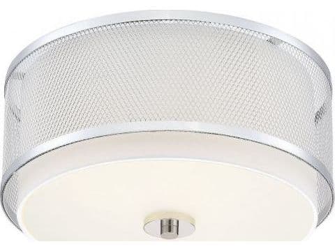 Savoy House Meridian 3-Light Polished Nickel Drum Flush Mount
