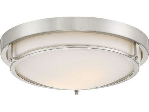 Savoy House Meridian 2-Light Brushed Nickel Glass Bowl Flush Mount