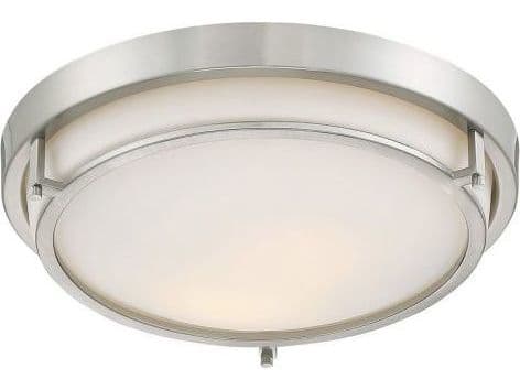 Savoy House Meridian 2-Light Brushed Nickel Glass Bowl Flush Mount