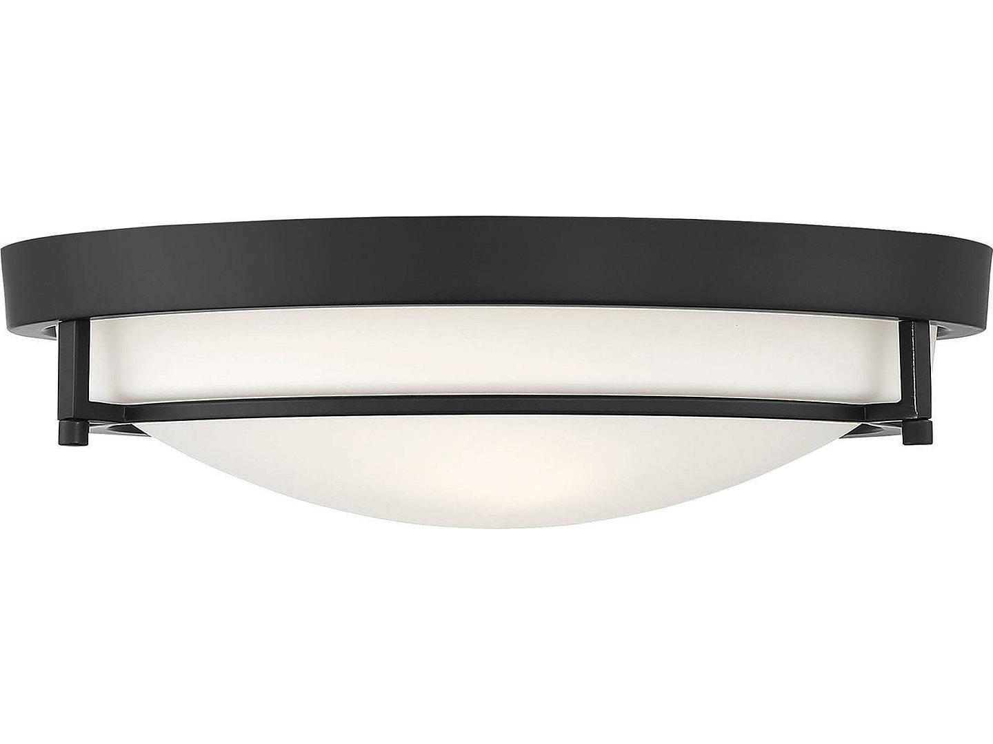 Savoy House Meridian 2-Light Matte Black Glass Bowl Geometric Flush Mount