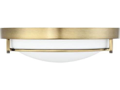 Savoy House Meridian 2-Light Natural Brass Glass Bowl Geometric Flush Mount