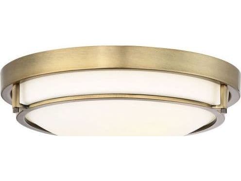Savoy House Meridian 2-Light Natural Brass Glass Bowl Geometric Flush Mount