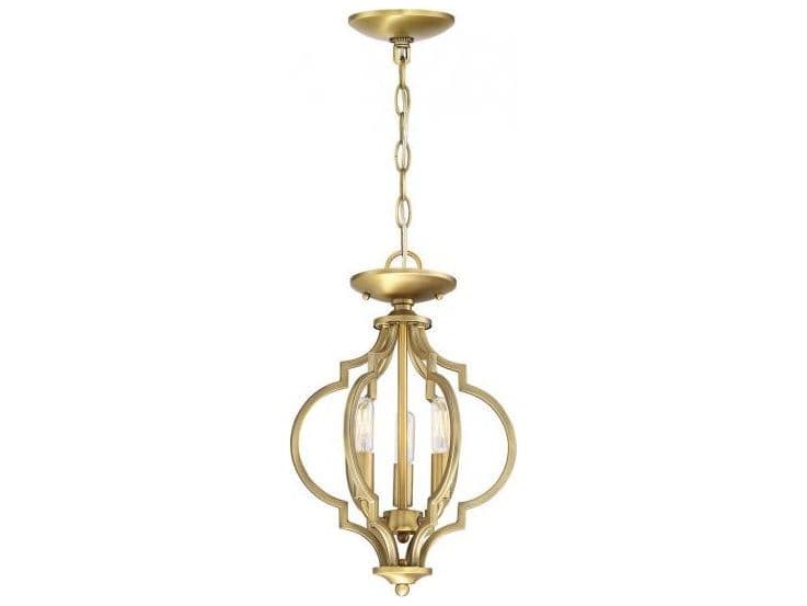 Savoy House Meridian 3-Light Natural Brass Mini Pendant