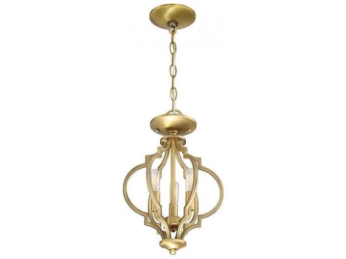 Savoy House Meridian 3-Light Natural Brass Mini Pendant