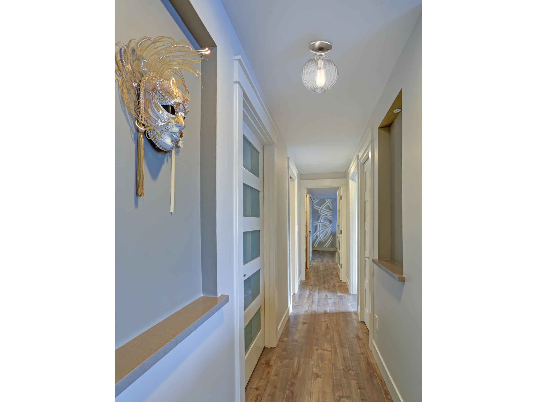 Savoy House Meridian 1-Light Brushed Nickel Glass Globe Geometric Semi Flush Mount